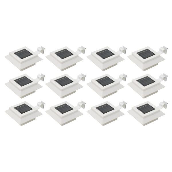 vidaXL Outdoor Solar Lamps 12 pcs LED Square 12 cm White