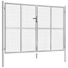 vidaXL Garden Gate Galvanised Steel 300x175 cm Silver