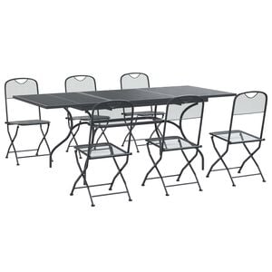 vidaXL Garden Dining Set 7 pcs Anthracite 212 x 90 x 76 cm