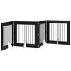 vidaXL Foldable Dog Gate with Stands 4 pcs Black Oak 321 cm