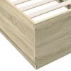 vidaXL Bed Frame with LED without Mattress Sonoma Oak 75x190 cm Small Single