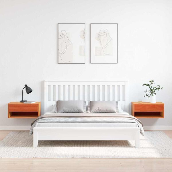 vidaXL Bedside Table 2 pcs Wax Brown 50 x 32.5 x 24 cm Solid pine wood