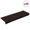 vidaXL Stair Mats Self-adhesive 30 pcs 65x21x4 cm Brown Rectangular Edge
