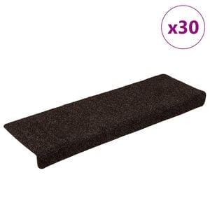 vidaXL Stair Mats Self-adhesive 30 pcs 65x21x4 cm Brown Rectangular Edge