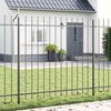vidaXL Garden Fence 8 pcs Grey 13.6 x 1.5 m Powder-coated Steel