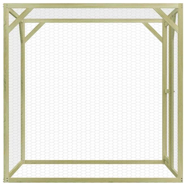 vidaXL Chicken Cage 1.5x1.5x1.5 m Impregnated Pinewood