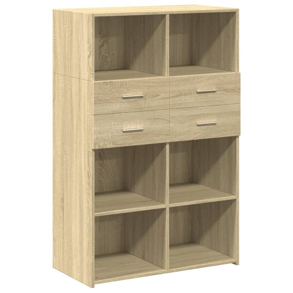 vidaXL Highboard Sonoma Oak 80x42.5x124 cm Engineered Wood