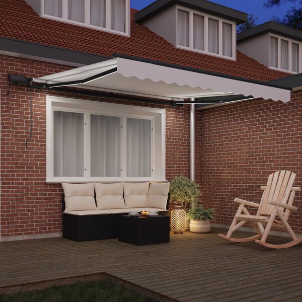 vidaXL Retractable Awning Manual White 300 x 250 cm Fabric