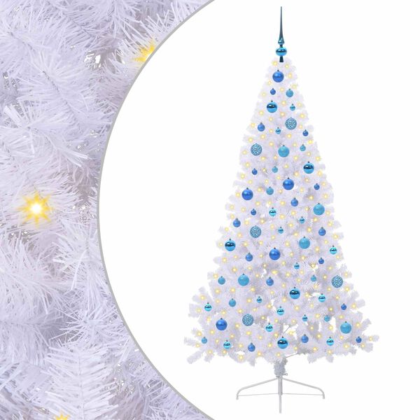 vidaXL Artificial Christmas Tree with Stand White 180 cm PVC and Steel