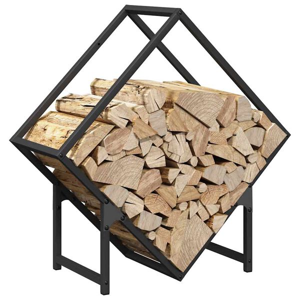 vidaXL Firewood Rack Black 60x25x60 cm Cold-rolled steel