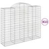 vidaXL Arched Gabion Baskets 13 pcs 200x50x160/180 cm Galvanised Iron
