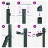 vidaXL Fence Posts Manual 7 pcs Green Ø32mm 80 cm Galvanised steel