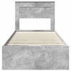 vidaXL Bed Frame with Drawer Concrete Grey 100 x 200 cm Engineer Wood