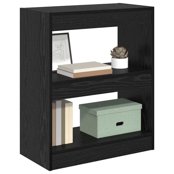 vidaXL Book Cabinet Black Oak 60 x 30 x 72 cm Engineered Wood