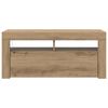vidaXL TV Cabinet with LED Lights Artisan Oak 90x35x40 cm Engineered Wood