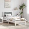 vidaXL Bed Frame with Headboard Light Grey 90 x 190 cm Solid Pine Wood