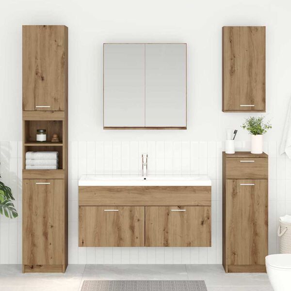 vidaXL Sink cabinet with Storage with Door Artisan Oak Engineered Wood