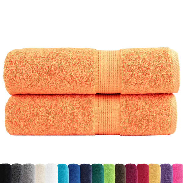 vidaXL Premium Bath Towels "SOLUND" 2 pcs Orange 100x150 cm 600 gsm