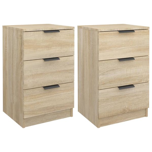 vidaXL Bedside Cabinets 2 pcs Sonoma Oak 40x36x65 cm