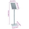 vidaXL Pedestal Poster Stand Silver 32 x 27 x 119 cm PVC and Cast Iron