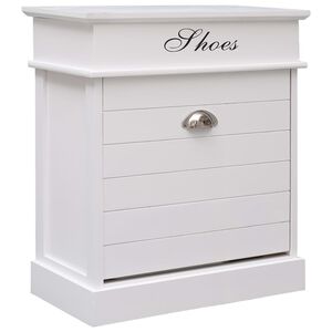 vidaXL Shoe Cabinet White 50x28x58 cm Paulownia Wood