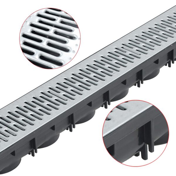 vidaXL Drainage Channels 6 pcs Galvanised Steel 6 m