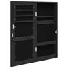 vidaXL Mirror Jewellery Cabinet Wall Mounted Black 30x8.5x67 cm