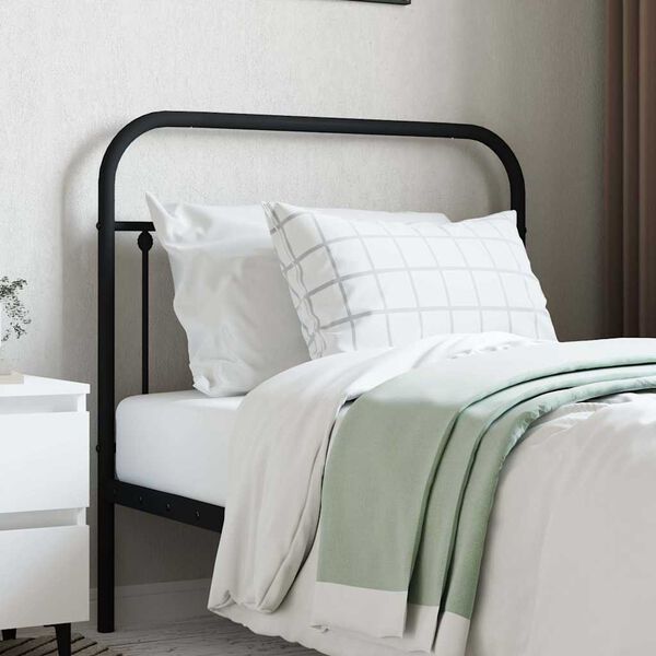vidaXL Metal Headboard Black 100 cm