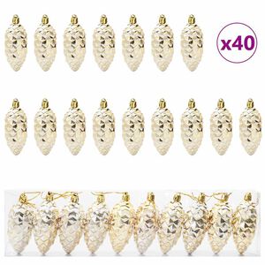 vidaXL Christmas Pine Cone Ball 40 pcs Gold