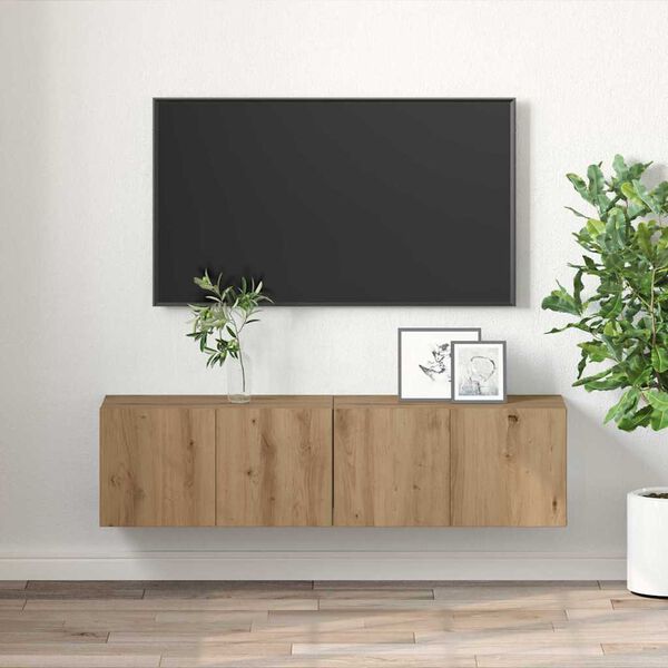 vidaXL TV Cabinet Set 2 pcs Brown 60 x 30 x 30 cm Engineered Wood