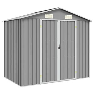 vidaXL Garden Shed | Grey | Galvanised Steel | Large | Garden Shed | Rectangular
