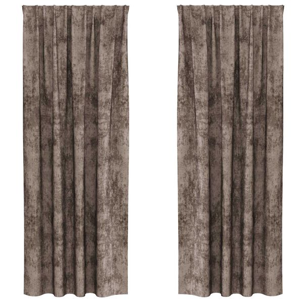 vidaXL Velvet Curtains 2 pcs Cappuccino 225 x 140 cm Velvet