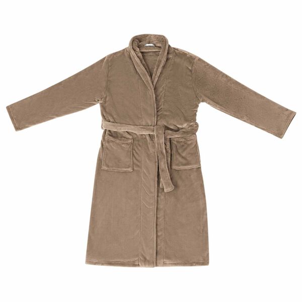 vidaXL Bathrobe without Hood Camel M Flannel