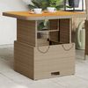 vidaXL Garden Table Beige 80x80x71 cm Poly Rattan and Acacia Wood