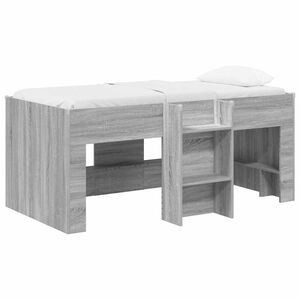 vidaXL Kids'High Bed Frame Grey Sonoma 80 x 160 cm Engineered Wood