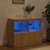 vidaXL Sideboard with LED Lights Sonoma Oak 81x37x67 cm