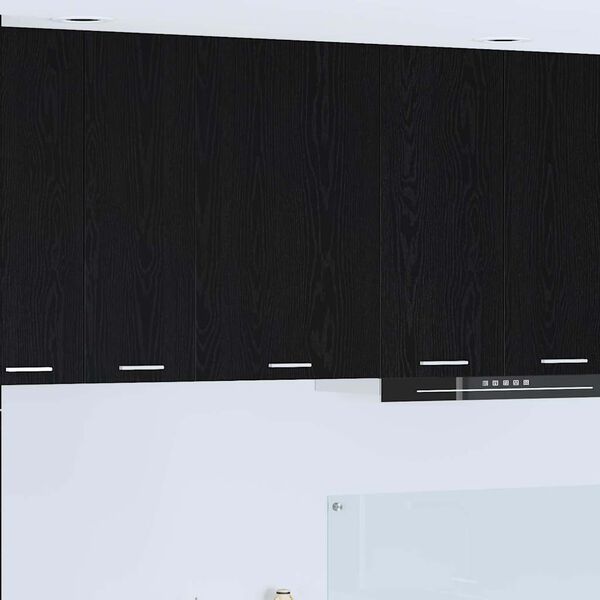 vidaXL Hanging Cabinet with Door Black Oak and White 50 x 31 x 80 cm