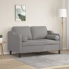 vidaXL 2-Seater Sofa with Pillows&Cushions Light Grey 120 cm Fabric