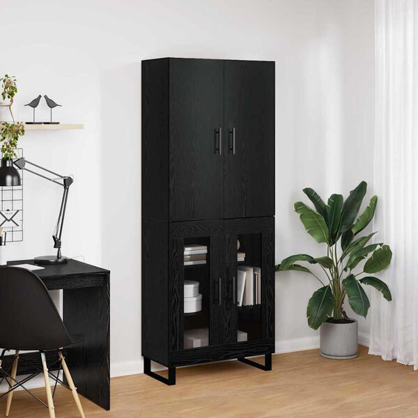 vidaXL Highboard 2 pcs Black Oak 69.5 x 34 x 180 cm
