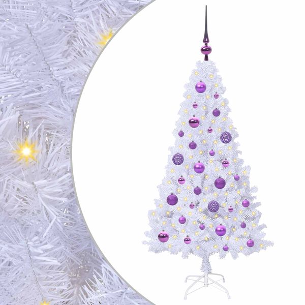 vidaXL Artificial Christmas Tree with Stand White 120 cm PVC and Steel