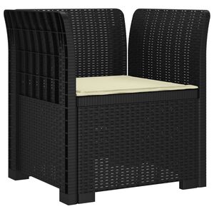 vidaXL 1-Seater Armchair with Cushion Rattan Look PP Anthracite