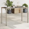 vidaXL Garden Table with Glass Top Grey 115x54x74 cm Poly Rattan