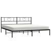 vidaXL Metal Bed Frame without Mattress with Headboard Black 180x200cm