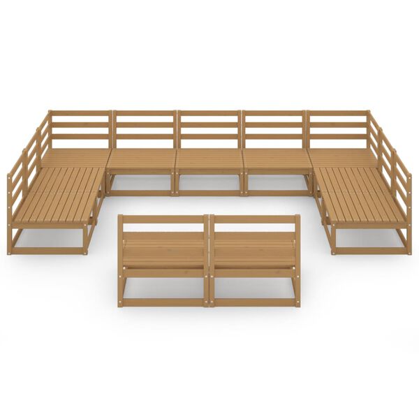 vidaXL 11 Piece Garden Lounge Set Solid Pinewood