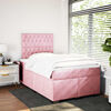 vidaXL Box Spring Bed with Mattress Pink 120x190 cm Small Double Velvet