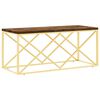 vidaXL Coffee Table Stainless Steel and Solid Wood Reclaimed