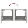 vidaXL TV Wall Cabinets with LED Lights 2 pcs Concrete Grey 40.5x35x40 cm