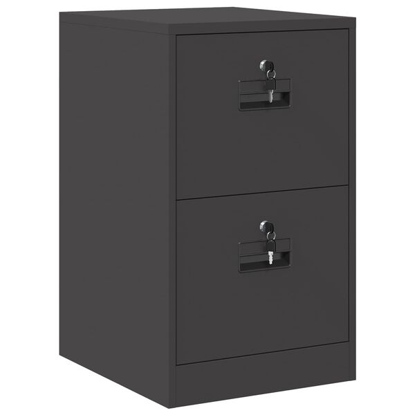 vidaXL File Cabinet Black 44 x 50 x 74.5 cm Cold-Rolled Steel