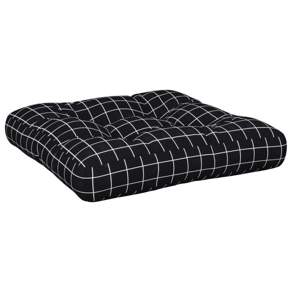 vidaXL Pallet Cushion Black Check Pattern 60x61.5x10 cm Oxford Fabric