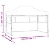 vidaXL Foldable Patry Tent with 3 Sidewalls 291x413x315 cm White